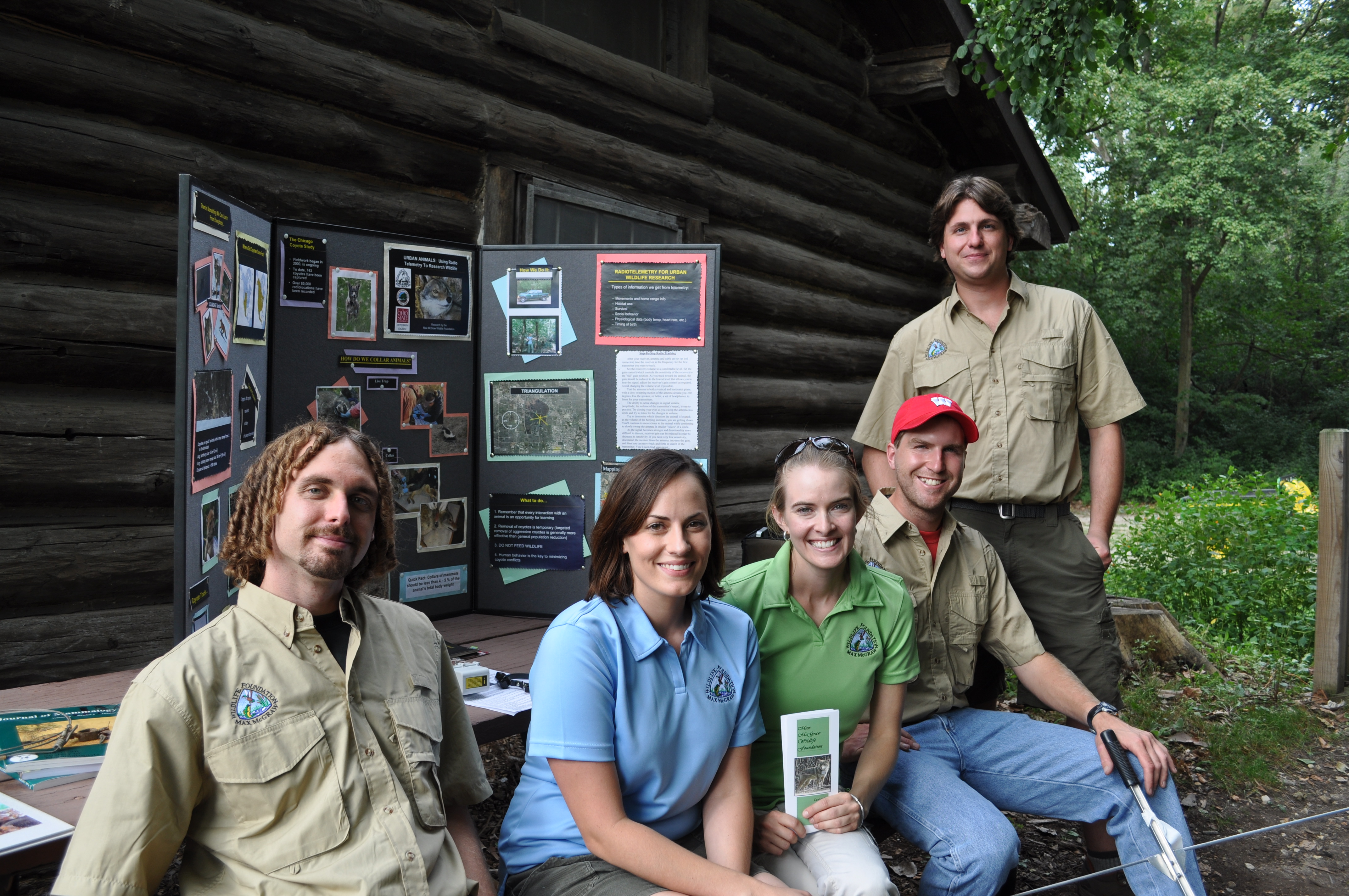 Some of the research team doing educational outreach