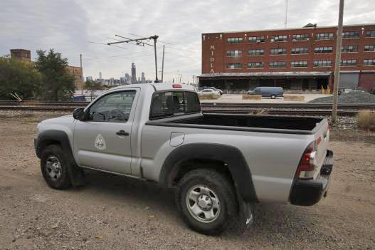 A telemetry truck used in wildlife research